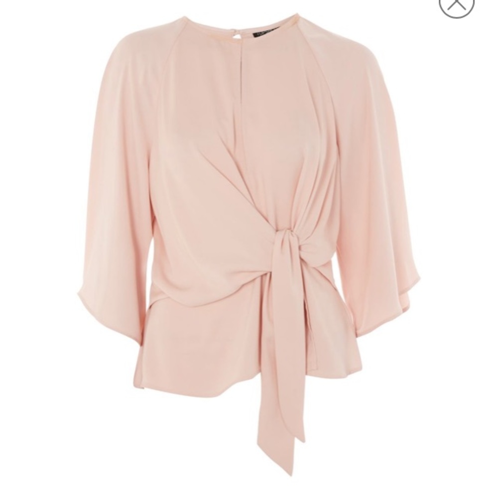 Slouchy knot front blouse